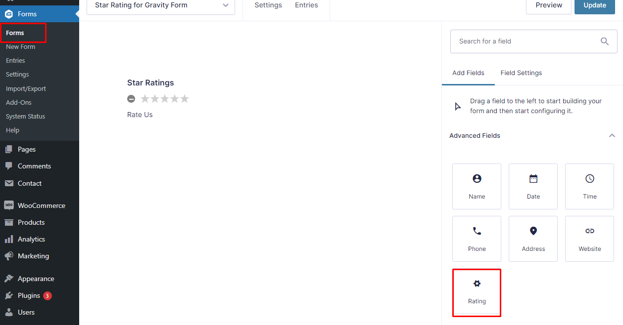 Star Rating for Gravity Form Plugin999